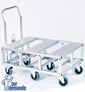 support robuste roulant réhaussé pour transporter des charges lourdes de façon ergonomique